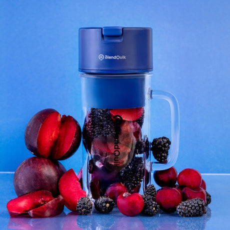 BlendQuik 14oz BPA-Free Portable Mason Jar Blender - Dark Blue