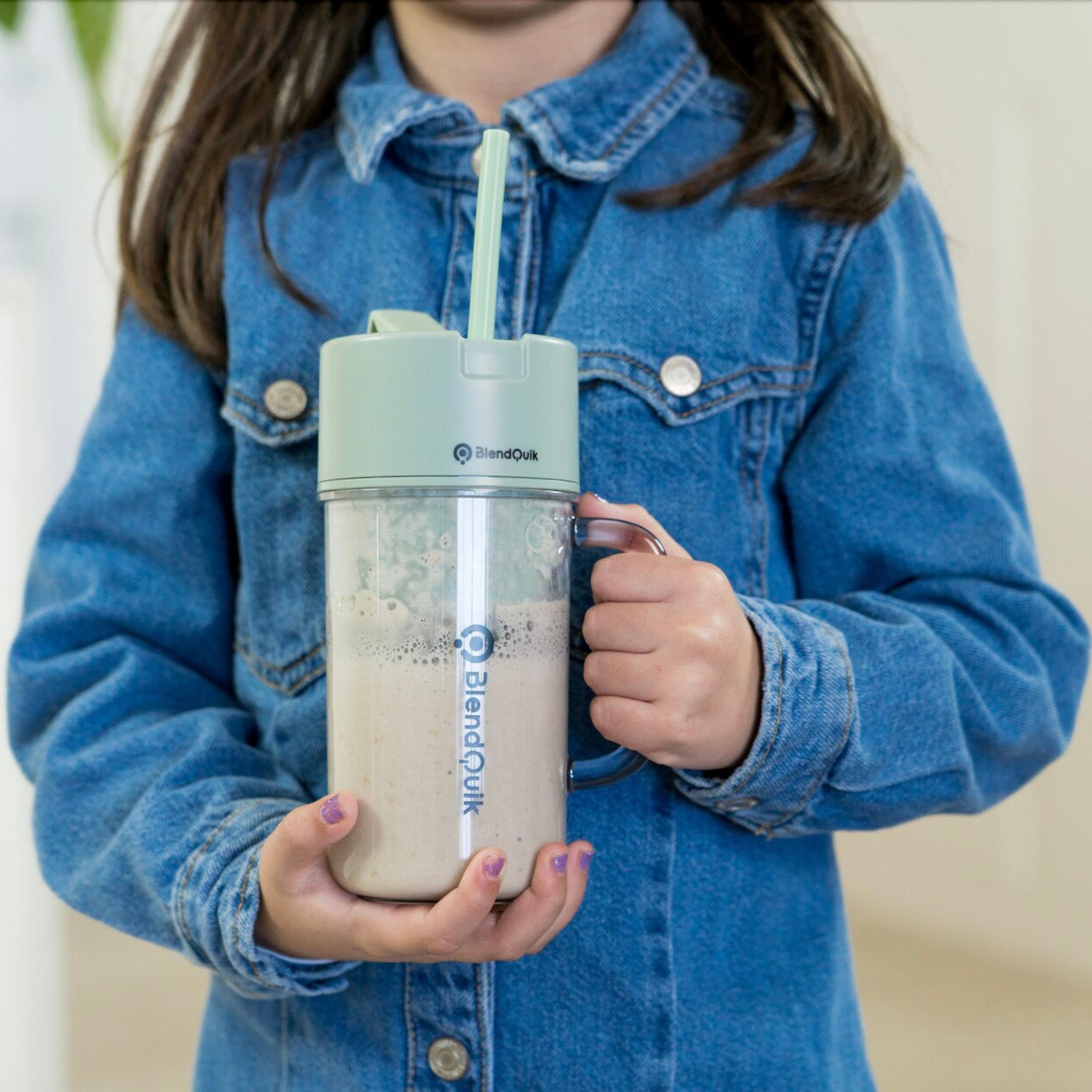 BlendQuik 14oz BPA-Free Portable Mason Jar Blender - Green