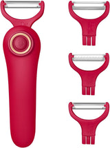 Milex Red Electric Handheld Peeler – Automatic Fruit & Vegetable Skin Remover