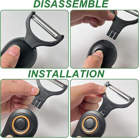 Milex Electric Black Handheld Peeler – Automatic Fruit & Vegetable Skin Remover