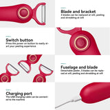 Milex Red Electric Handheld Peeler – Automatic Fruit & Vegetable Skin Remover