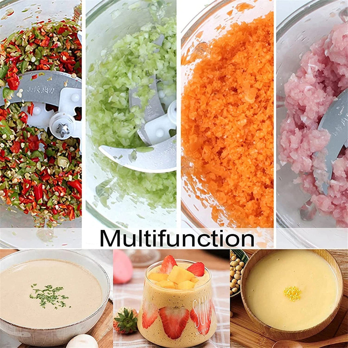 Milex Electric Vegetable Chopper – High-Power Food Dicer &amp; Mincer with Stainless Steel Blades