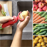 Milex Red Electric Handheld Peeler – Automatic Fruit & Vegetable Skin Remover