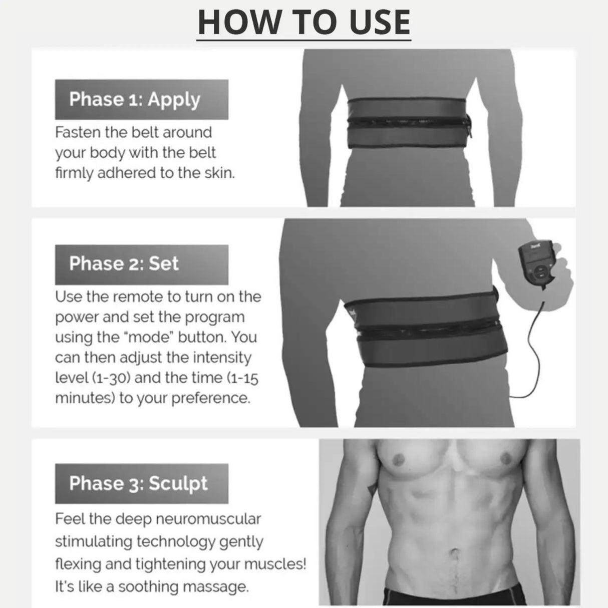 Men's Zip & Tone Belt – Sculpt, Tone, and Firm Abs & Glutes