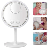 CoolAire Mirror – LED-Lit Makeup Mirror with Built-In Cooling Fan