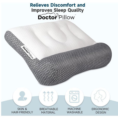 Dr Pillow Pain Away Pillow - Ergonomic Pillow for Neck and Head Support & Pain Relief