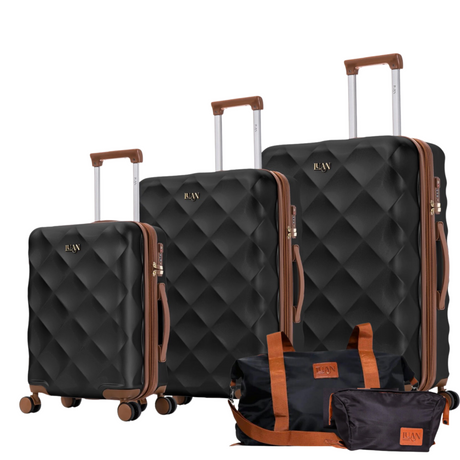 Luan-Paris 5-Piece Luggage Set - 3 Spinner Luggages, a Weekender and a Toiletry Bag