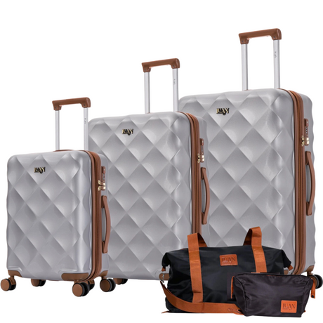 Luan-Paris 5-Piece Luggage Set - 3 Spinner Luggages, a Weekender and a Toiletry Bag