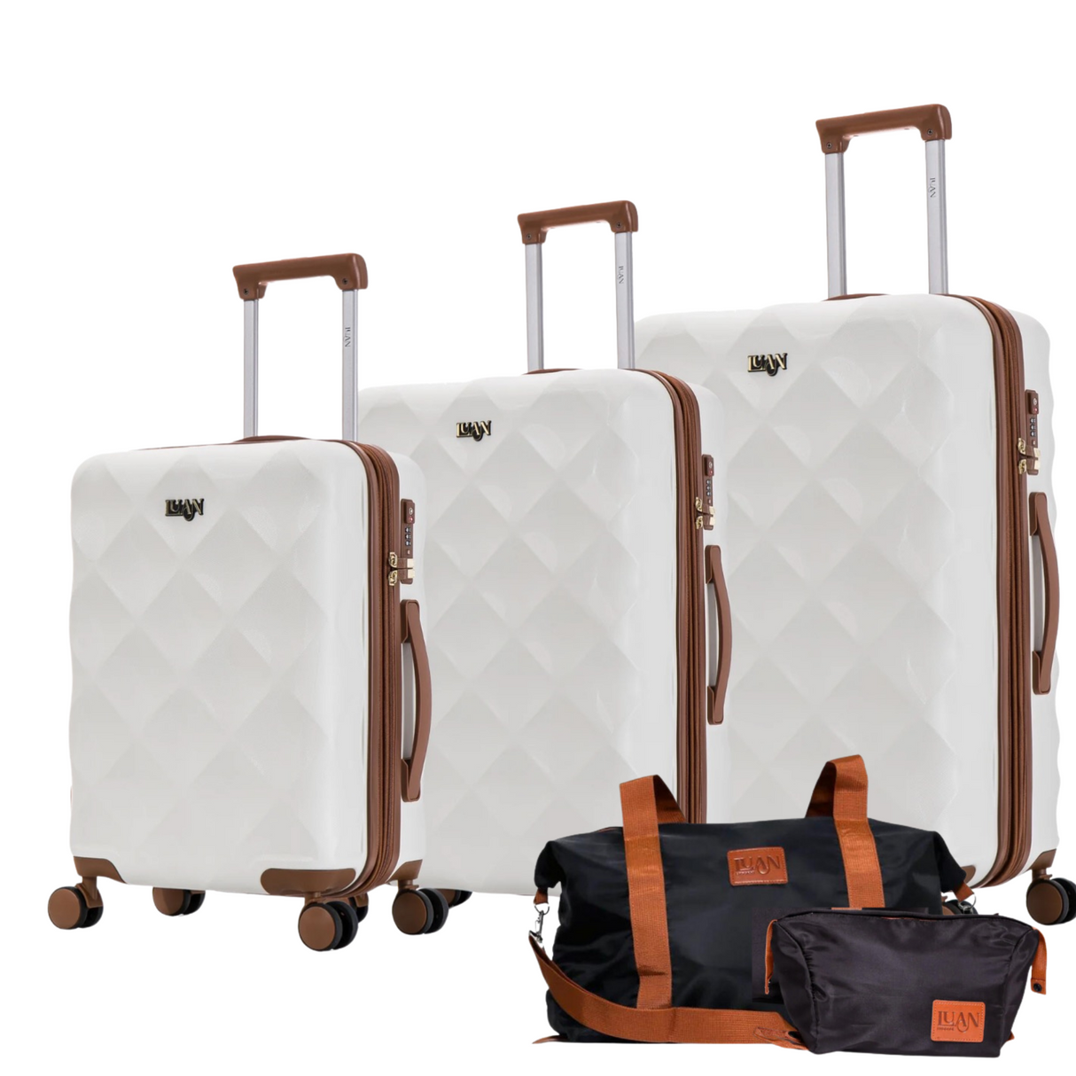 Luan-Paris 5-Piece Luggage Set - 3 Spinner Luggages, a Weekender and a Toiletry Bag