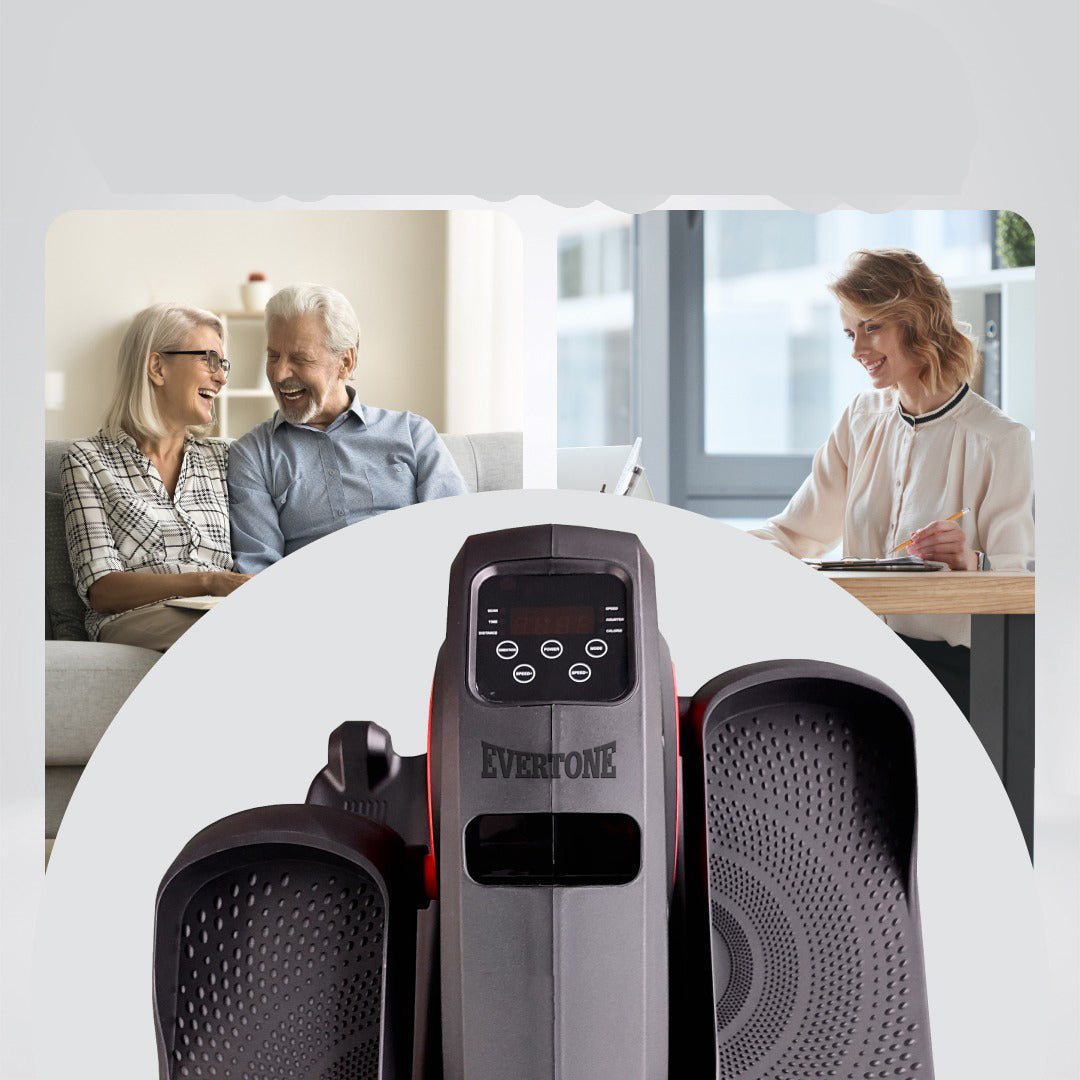 Evertone B-Motion Elite -Telescopic Handle With Built-In Wheels & Mat, Underdesk Elliptical Motion Leg Excerciser
