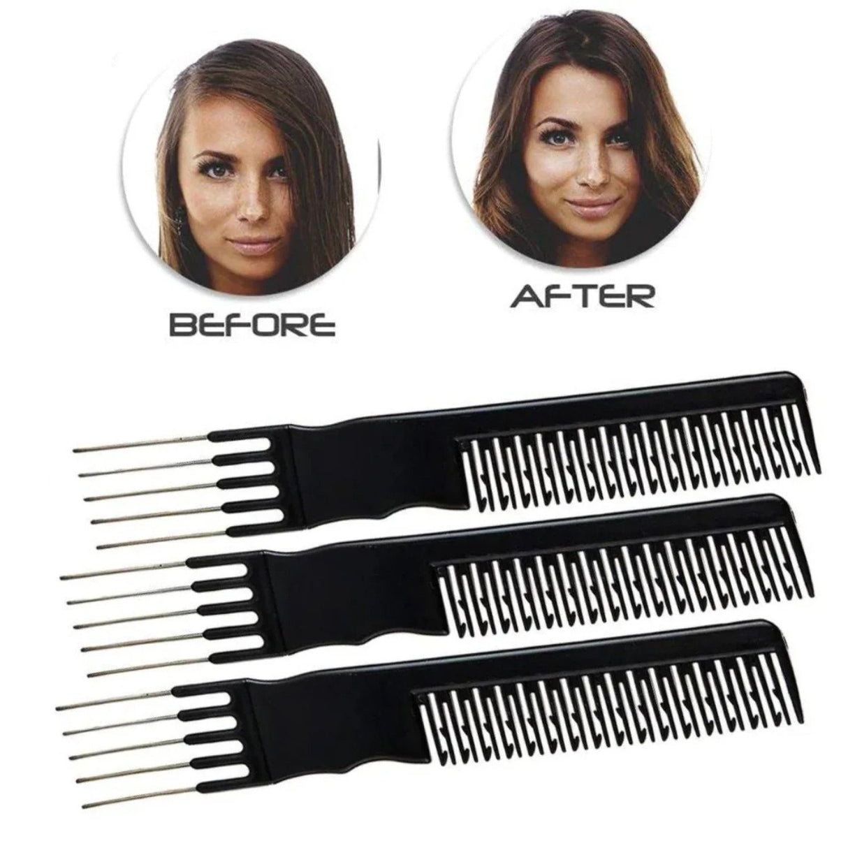 Fine Point Volume Comb Set, Black